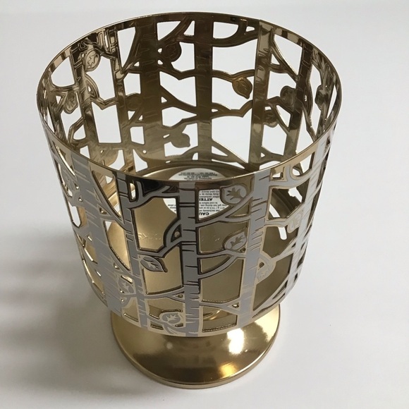 Bath & Body Works White BIRCH TREES Pedestal 3 Wick Candle Holder Rustic Cabin - Picture 10 of 15